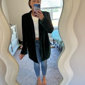 Emerald green velour jacket medium
